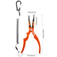 Huntsman Outdoors Fishing Pliers - 7 Inch Stainless Steel Fishing Multi Tool for Split Ring, Hook Remover, Crimping Tool and Line Cutter